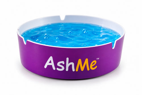 Paarse AshMe asbak met gel